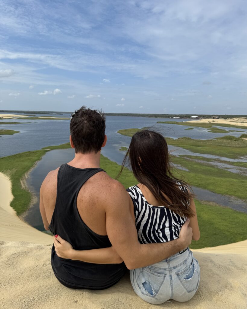 Couple overlooking Paraguay landscape after choosing Paraguay residency