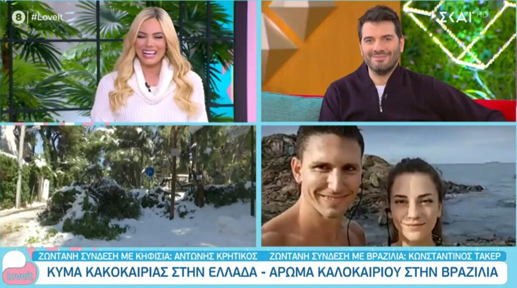 Constantine and Nikki live interview on SKAI TV Greece from Brazil